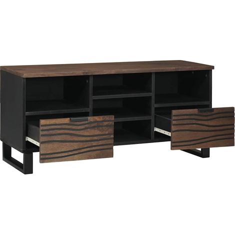 Unites TV Banc TV Armoire TV avec tiroir Noyer 100 x 33 x 46 cm Bois d'ingénierie (1/5)