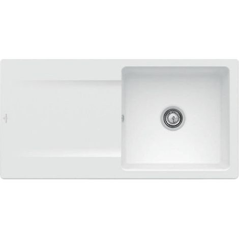 V&B Einbauspüle SILUET 60 FLAT 980x490mm Handbetätigung stone white