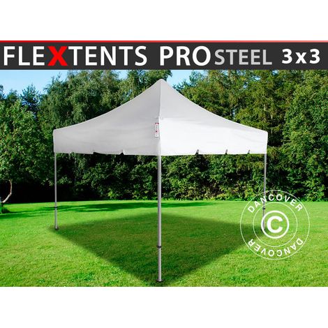 Pop up gazebo FleXtents PRO Steel "Peaked" 3x3 m White