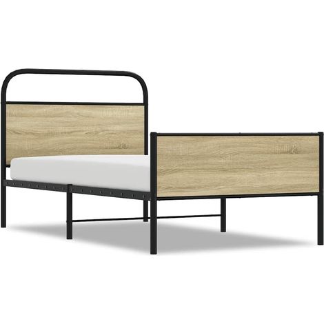 Maison Exclusive - Bettgestell ohne Matratze 100x200 cm Sonoma-Ei (1/5)