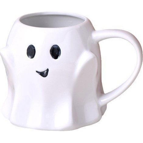Tasse Halloween, Halloween Mug, Masse de Café Fantôme, Cartoon Céramique Mug Avec Ghostface Mignon, Tasses Automne pour Boissons Chaudes, Lait, Café (1/5)