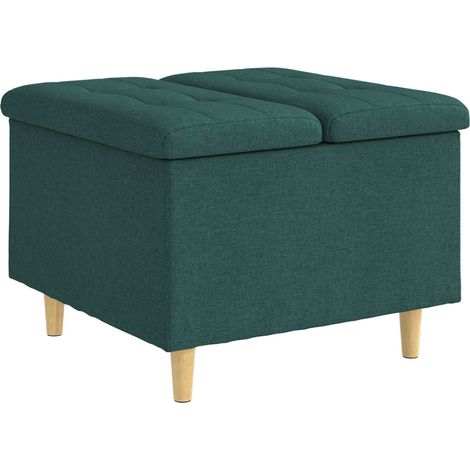 Pouf contenitore Verde Scuro 60 x 60 x 45 cm Tessuto vidaXL