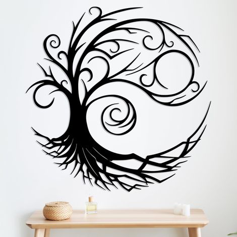 Art Mural en Métal Vie avec Oiseaux Déco, Art l'Vie, Signe Arbre en Métal, Décoration Murale, Décor D'intérieur (1/5)