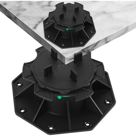 SWANEW Set di 50 piedini regolabili con anello di fissaggio, piedino per terrazza, piedino per terrazza, soletta, piedini regolabili 72-140 mm