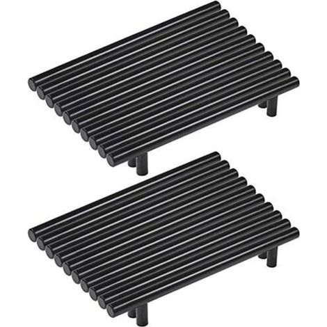 YMYNY 20 Stück Schwarze Küchenschrankgriffe Edelstahl Schwarzer Möbelgriff T-Stange Küchenstange Ø 12 mm (Lochmitten: 160 mm) (1/4)