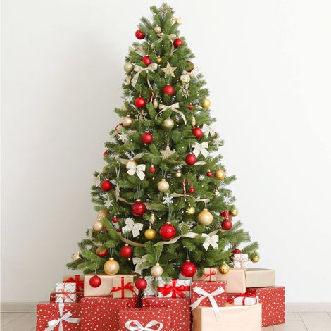 Dmora - Albero di Natale Trento, Albero artificiale extra folto, Albero effetto reale in PVC, 850 rami, Altezza cm 150, con imballo rinforzato (1/5)