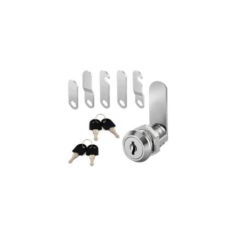 Serrure de boîte aux lettres avec 4 clés – Alliage de zinc chromé – Corps de serrure Φ16 mm – Épaisseur max 12 mm (1/4)
