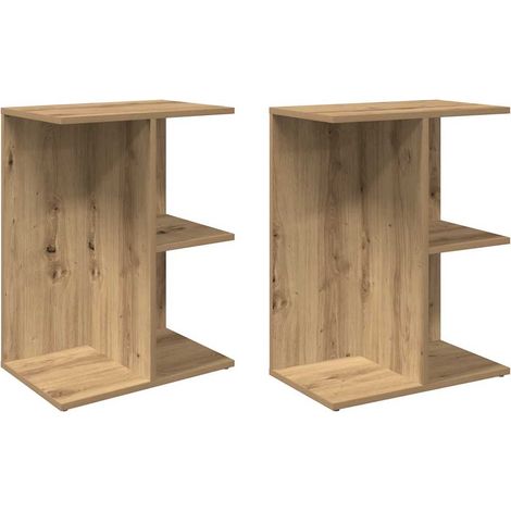 Maison Exclusive - Comodini 2 pz Rovere Artigianale 46,5x29x61cm Legno Multistrato