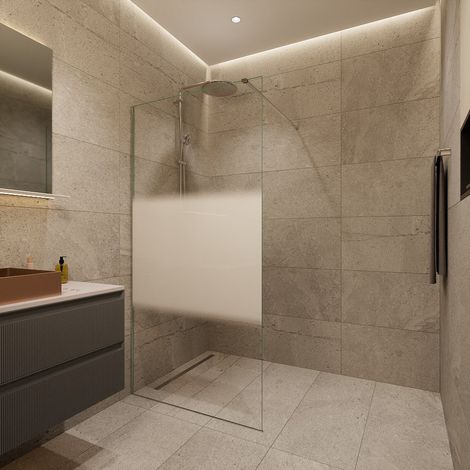 Swiss Aqua Technologies Walk-in 100x200cm, Cristal semipulido® antical 8 mm, con brazos y perfiles cromados pulidos (SATBWI100MPPR)