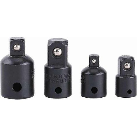 Adaptateurs pour clé à cliquet (jeu de 4 pièces) - Acier Cr-V - Noir - Adaptateur 1/4" vers 3/8", adaptateur 3/8" vers 1/4", adaptateur 3/8" vers 1/2", adaptateur 1/2" vers 3/8" PDWHBYV (1/4)