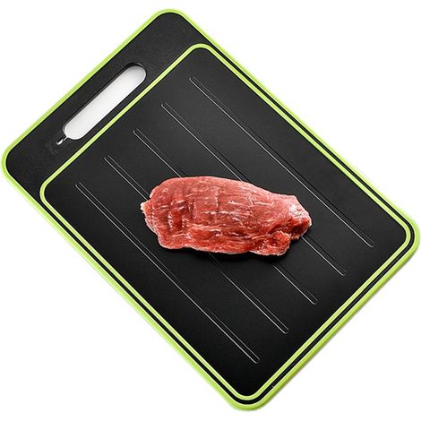 Planche à découper et à décongeler la viande 2 en 1, plateau de décongélation en aluminium, plaque de décongélation rapide et planche à découper pour aliments surgelés en cuisine (1/5)