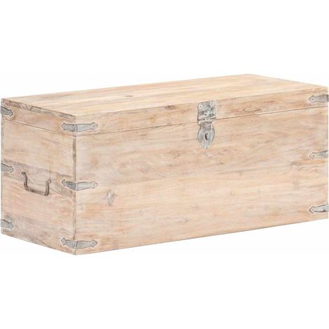 vidaXL Baúl de madera maciza de acacia 90x40x40 cm (1/5)