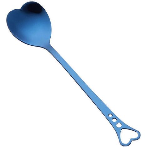 Cuillère à café en forme de cœur, dégradé arc-en-ciel, pour remuer le café ou le thé, cadeau de mariage MJEBlue (1/5)