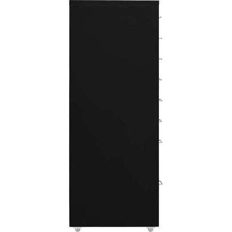 Caisson de Bureau à Roulettes, Rangement Métal Noir 3 Tiroirs, Meuble de Archivage Mobile 28x41x109 cm pour Maison et Bureau (1/5)