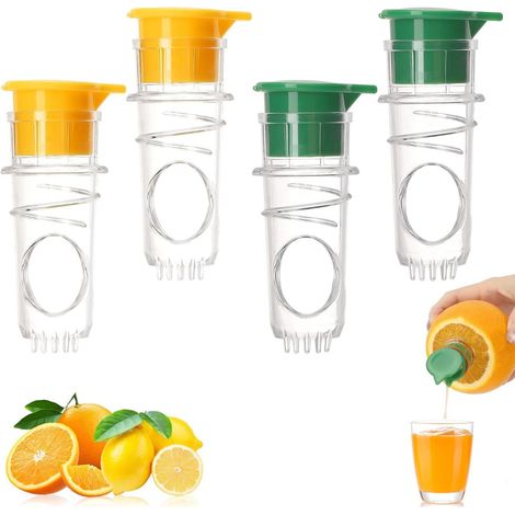 Presse-citrons à vis (lot de 4), presse-agrumes manuel, presse-agrumes portable idéal pour les voyages, presse-fruits multifonctionnel pour la maison, presse-agrumes pour oranges, citrons verts et cit (1/5)