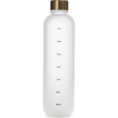 Bouteille d'eau 1L avec marqueur de temps 32 OZ Fitness Sports Outdoor Blanc (1/5)