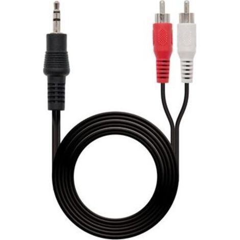 Nanocable - Câble audio stéréo, prise 3,5/m-2xrca/m, noir, 3,0 m (1/2)