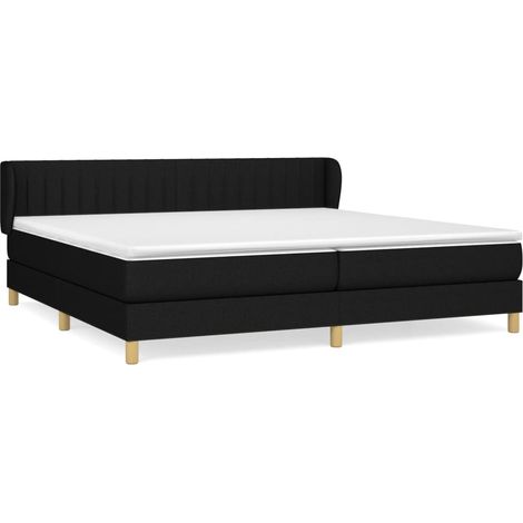 Maison Exclusive - Giroletto a Molle con Materasso Nero 200x200 cm in Tessuto (1/5)