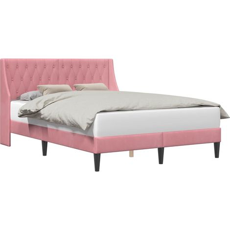 Maison Exclusive - Struttura del letto con testiera Rosa 160 x 200 cm Velluto