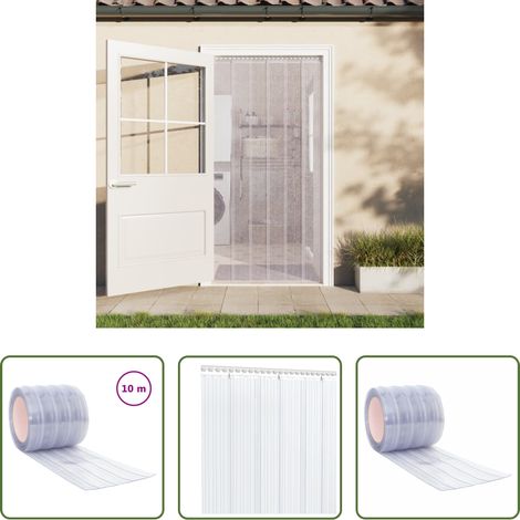 Isolation thermique - Rideau de porte transparent 200 mmx1,6 mm 10 m PVC (1/5)