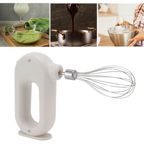 Fouet électrique ovale à double batteur, adapté à un usage domestique, pour fouetter la crème automatiquement, portatif, sur pied, blanc. (1/5)