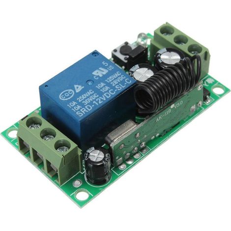 Système de télécommande sans fil 5X DC 12V 10A 1 canal, émetteur-récepteur, 2 boutons, étanche, 433 MHz (1/5)
