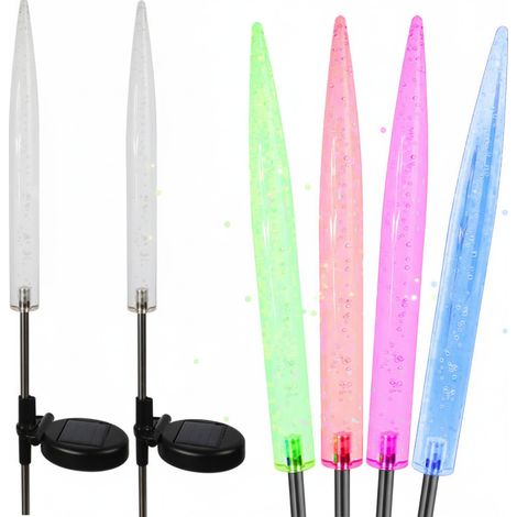 Set mit 2 Solar-LED-Gartenleuchten 24,5 cm, zum Einstecken (1/5)