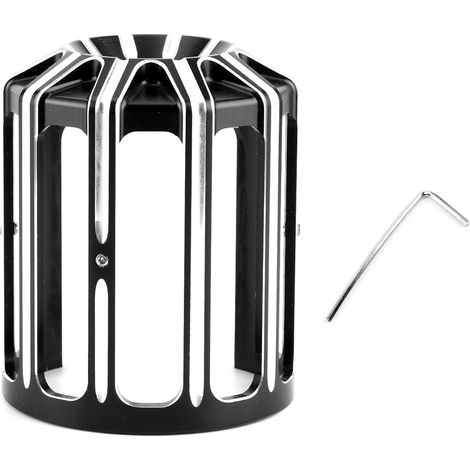 Bouchon de filtre à huile découpé CNC style rayures, grille d'huile, accessoire moto, noir (1/5)