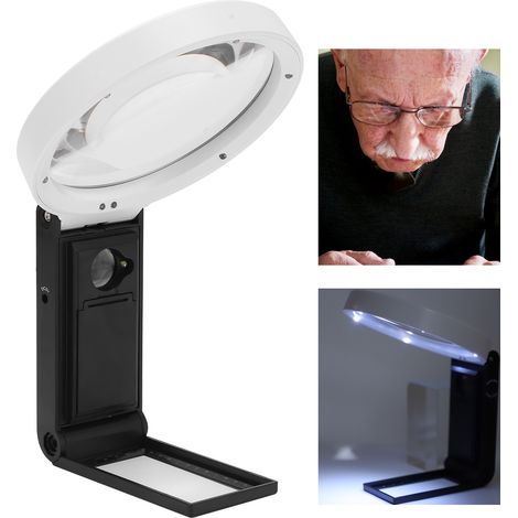 TH-7018-C 3,5x/25x LED-Lupe mit Lineal, tragbare Faltlupe, tragbarer beleuchteter Beobachtungsspiegel (1/5)