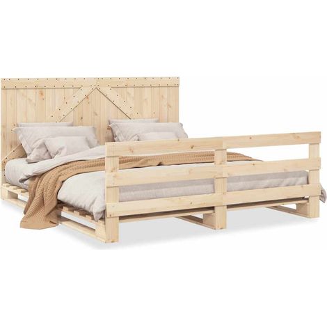 Maison Exclusive - Giroletto con Testiera 200x200 cm in Legno Massello di Pino