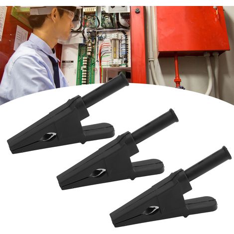 J.60050 Pince de pêche adaptateur tout cuivre de type ouvert 20 mm avec prise de 4 mm à l'extrémité pour les tests de puissance, vendue par paquets de 10 (noir) (1/5)