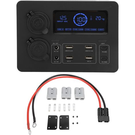 Mini-boîtier d'alimentation 12 V CC, distribution multifonctionnelle portable pour le camping, la pêche, les activités de plein air et les urgences en bateau (1/5)