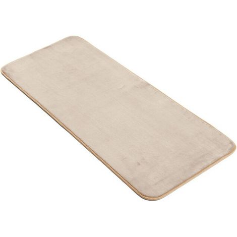 Tapis de Bain 50 x 120 cm Vitamine Taupe - Microfibre - Livraison gratuite (1/5)