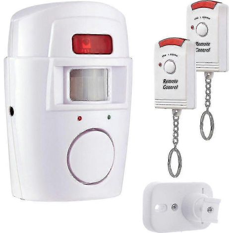 Alarme sans fil avec détecteur de mouvement PIR et 2 télécommandes pour porte, fenêtre, maison, abri de jardin, garage, caravane, système de sécurité (1/5)