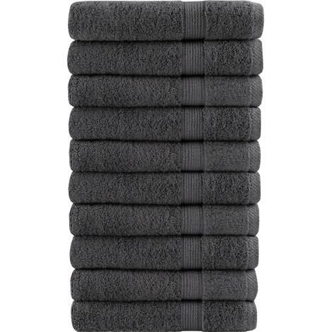 vidaXL Premium Towels "SOLUND" 10 pcs Anthracite 100x200 cm 600 gsm