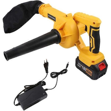 Souffleur de feuilles sans fil, aspirateur à feuilles léger, mini souffleur sans fil EU, compact et puissant, idéal pour jardin et terrasse.