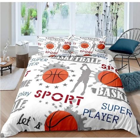 Basketball Housse de Couette 90x190cm Sport thème Parure de Lit Basketball Joueur Imprimer Ensemble de literie Jeunes - PYP (1/4)