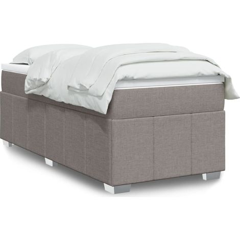 Sommier à lattes de lit avec matelas Taupe 80x200 cm Tissu