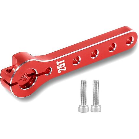 Bras de direction en métal 25 dents, servo-corne pour pièces de crawler RC 1/10, rouge-- (1/5)