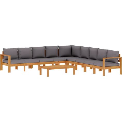 Maison Exclusive - Salon de jardin avec coussins 6 pcs bois d'acacia solide (1/5)