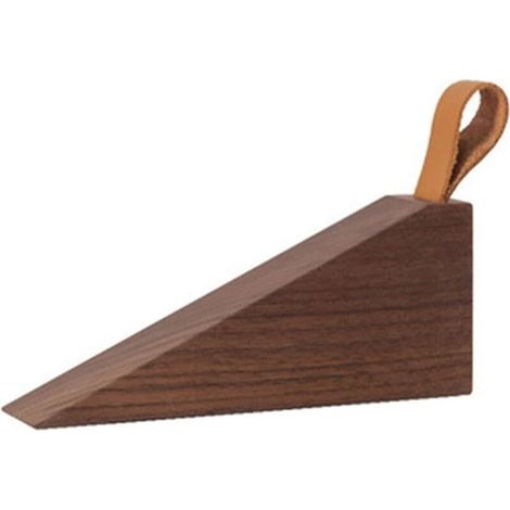 Cale de porte en bois antidérapant pour l'intérieur de la salle de bain, cuisine, chambre d'enfant (taille : L-Noyer)