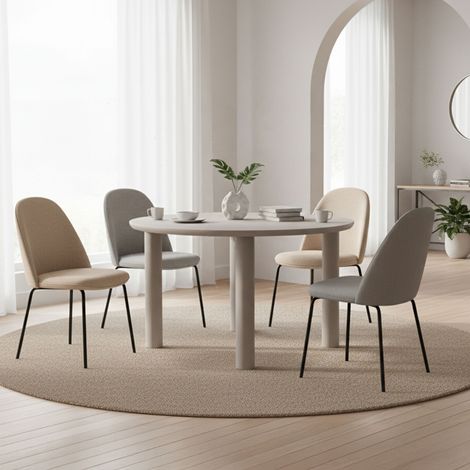 Table à manger ronde 120x120x75cm gris