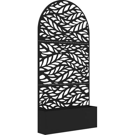 Fioriera da appoggio con griglia a motivo L90 x P33 x H180 cm Nero - CLYNEO (1/3)