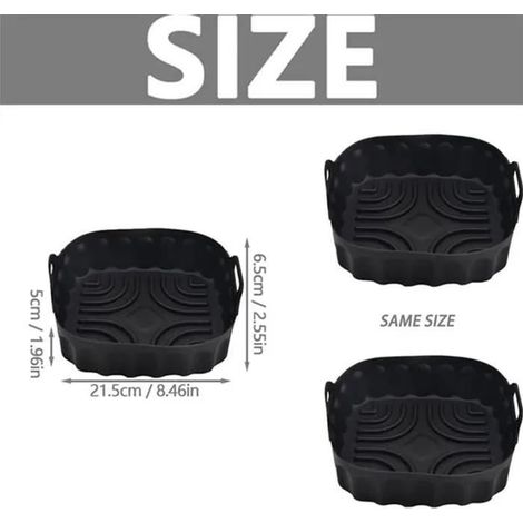 Panier Friteuse en Silicone - FOLAYA - 3 Pcs - Réutilisable - Pliable - Résistant à 240°C (1/4)