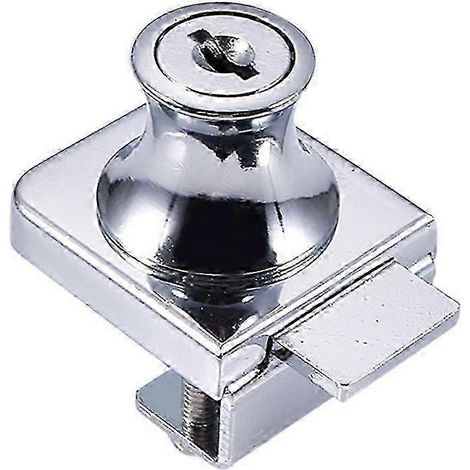 Serrures en alliage de zinc pour vitrines et portes de 5 à 8 mm, sans perçage. (1/5)