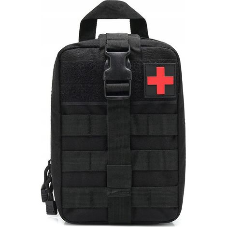 KIT DI PRIMO SOCCORSO TAttico MILITARE CAPABILITY, CON CUSTODIA MOLLE DA TURISMO, NERO IFAK