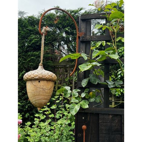 20 inches Wall Swan Neck Corner Bracket - Bare Metal/Ready to Rust - L38 x W10 x H48 cm
