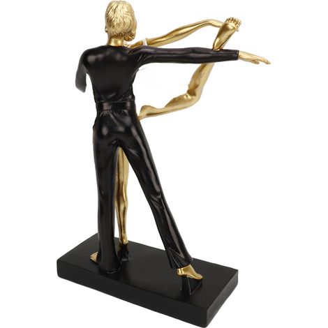 Sculpture décorative représentant un couple romantique dansant, en résine, élégante statue de couple de danseurs de ballet, ornement doré 7130W‑02 (1/5)