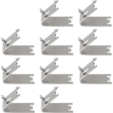 Clips d'étagère de réfrigérateur, 10 crochets d'étagère de congélateur en acier inoxydable Support d'étagère de refroidisseur de réfrigérateur Clips de remplacement carrés boucles (1/4)