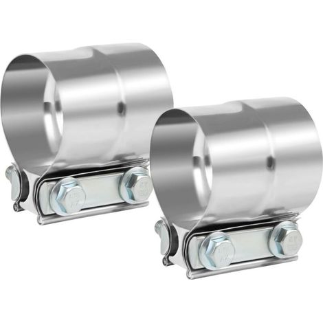 2pcs Ø 63 mm Réducteur en acier inoxydable Collier d'échappement Raccord de tuyau en acier inoxydable, Connecteur de Tuyau Collier D'échappement Ø 63mm à Ø 67mm